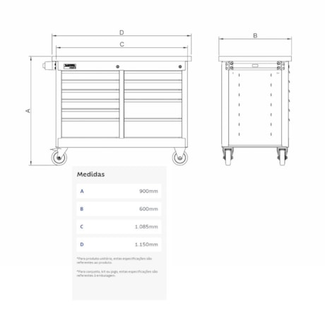 Bancada Móvel para Ferramentas com 11 Gavetas Laranja 44959/002 TRAMONTINA PRO-2df384cd-0d43-4499-beae-9d0b2bd4695c