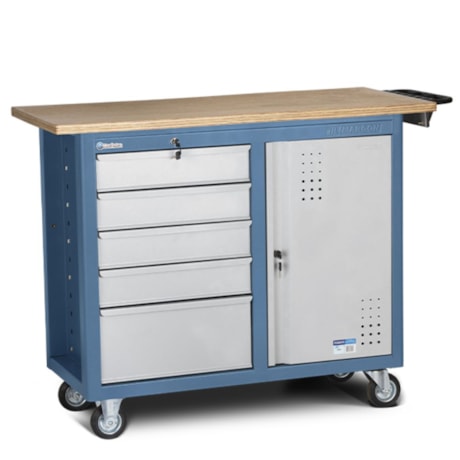 Bancada Móvel Tampo de Madeira sem Painel Desmontada com 5 Gavetas e 1 Porta 2005 MARCON-dbd97bba-b533-4ee1-9c4d-e20667b7e322