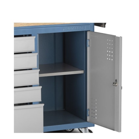 Bancada Móvel Tampo de Madeira sem Painel Desmontada com 5 Gavetas e 1 Porta 2005 MARCON-ce227722-5e98-4195-a21a-11d681d84051