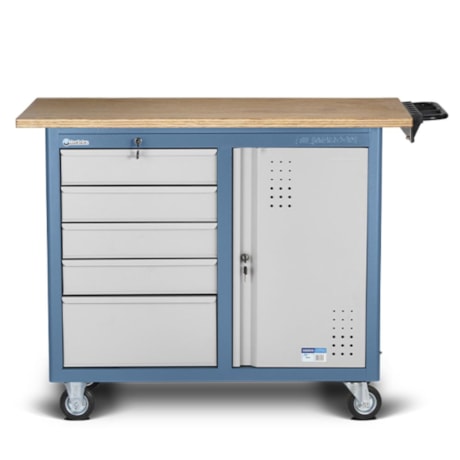 Bancada Móvel Tampo de Madeira sem Painel Desmontada com 5 Gavetas e 1 Porta 2005 MARCON-3ffda726-dc6f-4fb6-802d-13ecf51991fa