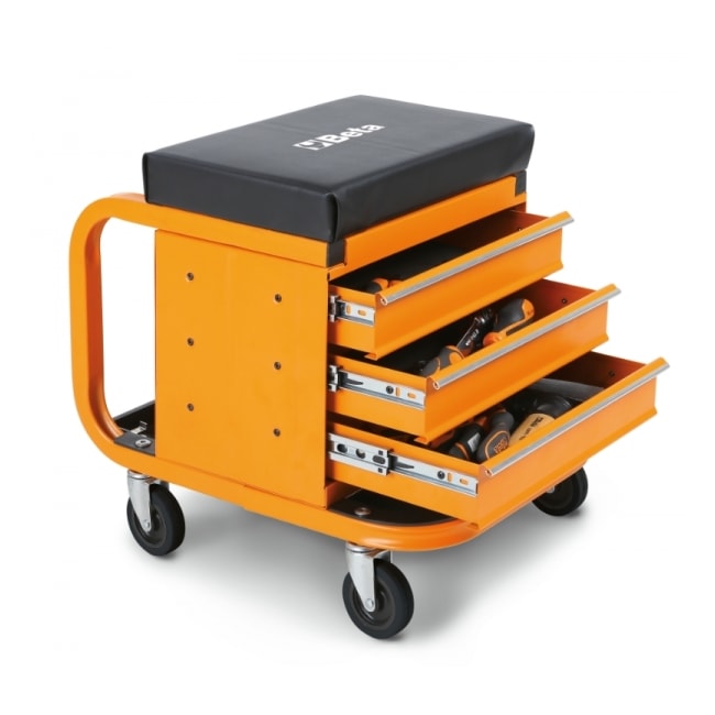 Banco Mecânico Giratório 130kg com Gavetas Laranja 2258 BETA-c4c491dc-ebdd-4d9a-a003-55dcfd055899