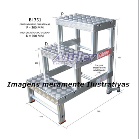 Banqueta Industrial em Alumínio com 2 Degraus BI-501 ALULEV -5d61345a-1f00-4db2-b5b3-55856671d707