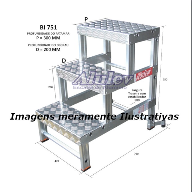 Banqueta Industrial em Alumínio com 2 Degraus BI-501 ALULEV -d4e1c85a-2a79-4a01-99c4-166f82610b83