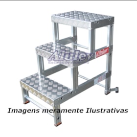 Banqueta Industrial em Alumínio com 2 Degraus BI-501 ALULEV