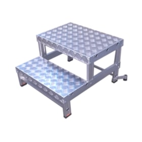 Banqueta Industrial em Alumínio com 2 Degraus BI-501 ALULEV