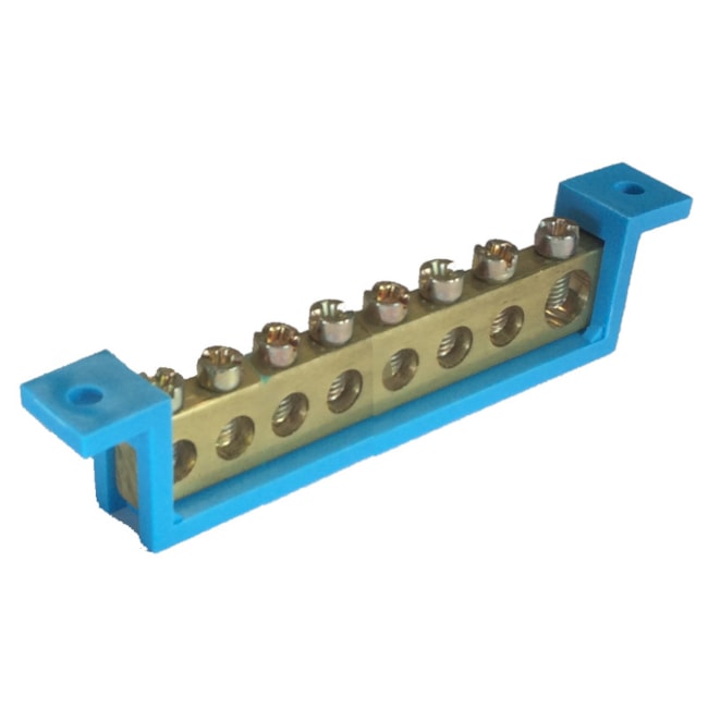 Barramento Neutro com Suporte Azul 8 Ligações 89mm SBN8 STECK-8986ff89-222c-4909-b466-ff3ee51832e9