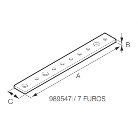 Barramento Neutro/Terra 7 Furos com Suporte 989547 CEMAR-792c41c9-b618-4e50-8edb-846a80b70fee