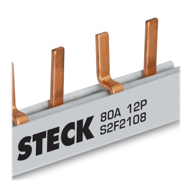 Barramento Pente Bifásico para 12 Disjuntores 80A 210mm S2F210B STECK-06bb8902-4d24-4f3c-96d0-86fe683f1412