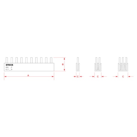 Barramento Pente Bifásico para 16 Disjuntores 80A 285mm S2F285B STECK-7133b2ae-81bc-4e36-8542-bb22cfb35edd