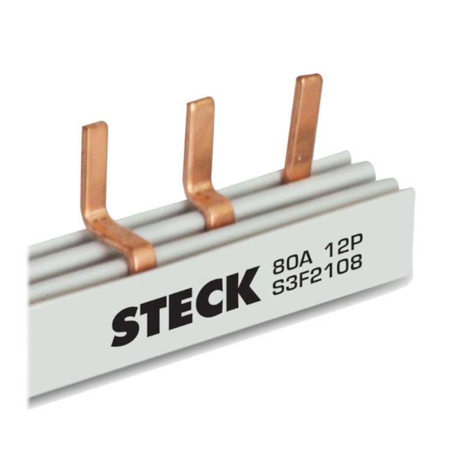 Barramento Pente Trifásico para 12 Disjuntores 80A 210mm S3F210B STECK-4e3d13db-9091-4460-a15a-dc2a1c9d694d