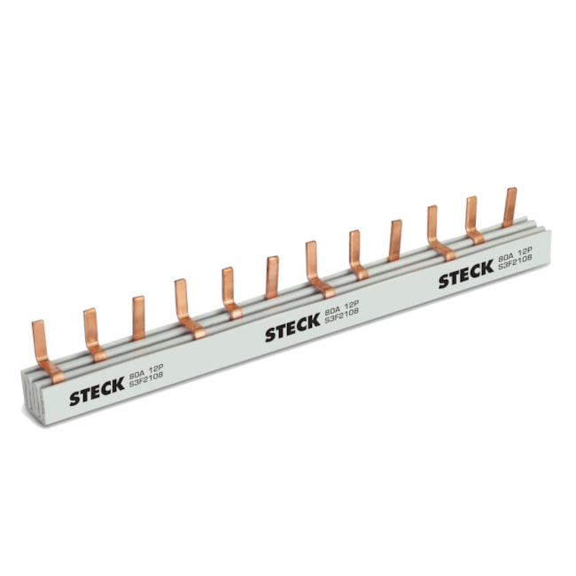 Barramento Pente Trifásico para 12 Disjuntores 80A 210mm S3F210B STECK-71f2ea72-cd59-4815-8005-089b6d61cc10