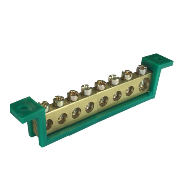 Barramento Terra com Suporte Verde 8 Ligações 89mm SBT8 STECK-a18cbf1b-1ef0-4f5a-8fa4-bf7651e00f1c