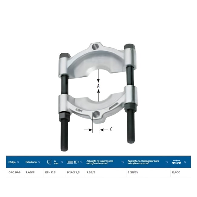 Base Extração Externa 1.38/2 22 a 115mm 1.40/2 GEDORE-fe95d3cb-ae3b-4c4f-9666-69502fd0a620