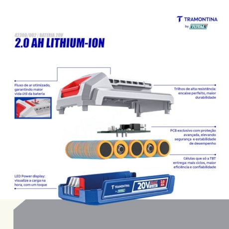 Bateria 20V 2,0Ah Lithium-Ion 42300/002 TRAMONTINA-1a31a97b-4c6e-426a-8673-b55d3cc91f41