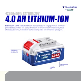 Bateria 20V 4.0Ah LI-ION 42300/004 TRAMONTINA MASTER