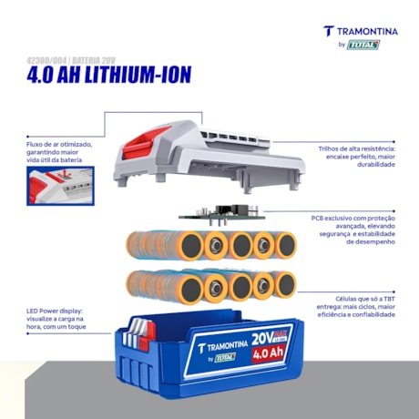Bateria 20V 4.0Ah LI-ION 42300/004 TRAMONTINA MASTER-a52a101f-71f3-45e0-ac22-6da0aa88f9f5