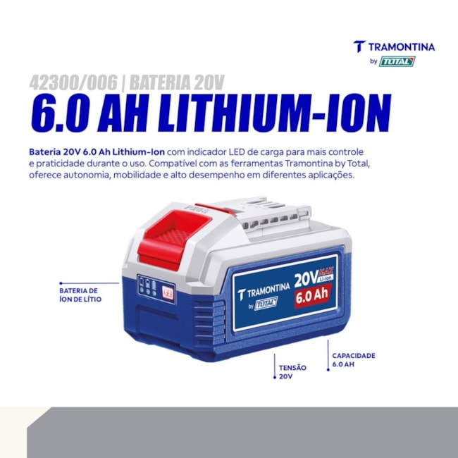 Bateria 20V 6,0Ah Lithium-Ion 42300/006 TRAMONTINA-5cb31cad-cfb9-4d62-a870-daf324f838c2