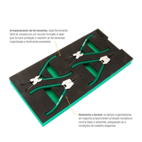 Berço de EVA com Jogo de Alicates para Anéis 7