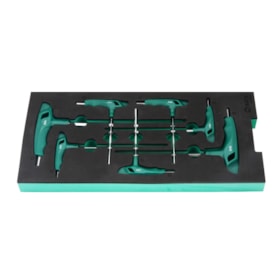 Berço de EVA com Jogo de Chaves Hexagonais Cabo T 7 Peças ST09922G SATA