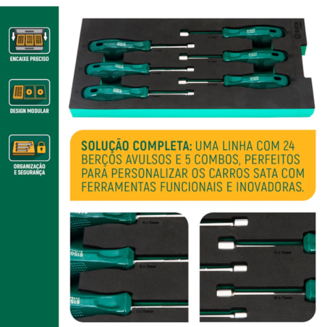 Berço EVA com Jogo de Chave Canhão com 6 Peças ST09918G SATA-948fd779-3f4f-4afd-a458-88aca7f71fb6