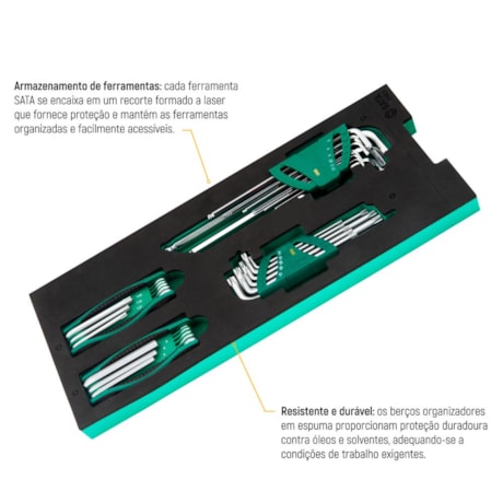 Berço EVA com Jogo de Chave Hexagonais e Torx com 34 Peças ST09921G SATA-eaa80e29-d11b-4f89-83a6-940d4f18e976