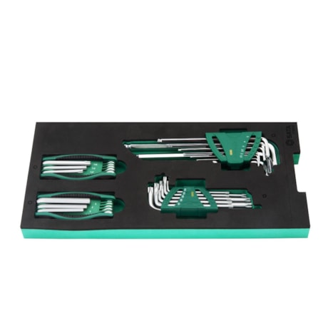 Berço EVA com Jogo de Chave Hexagonais e Torx com 34 Peças ST09921G SATA