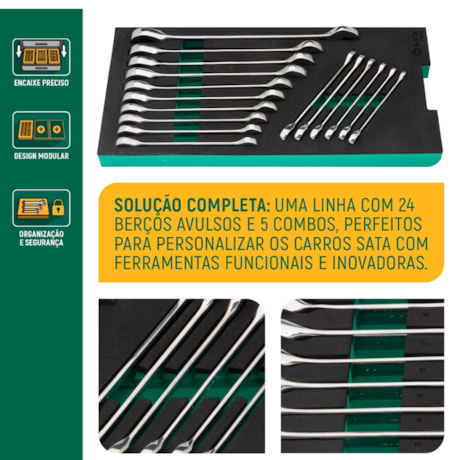Berço EVA com Jogo de Chaves Combinada com Catraca 5.5 a 21mm 16 Peças ST09012G SATA-a56f50f1-b815-4a8f-883f-3247226e5b62