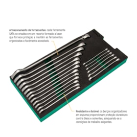 Berço EVA com Jogo de Chaves Combinadas 5.5 a 27mm com 19 Peças ST09008G SATA