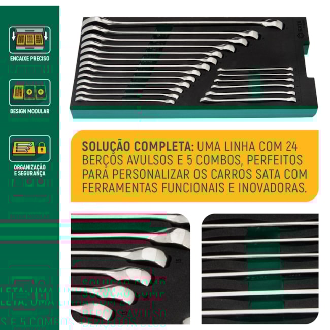 Berço EVA com Jogo de Chaves Combinadas 5.5 a 27mm com 19 Peças ST09008G SATA-738c5333-5aff-4ff5-9d6a-0483b01a6a85