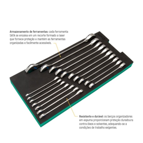 Berço EVA com Jogo de Chaves Combinadas Speedy 17 Peças ST09011G SATA