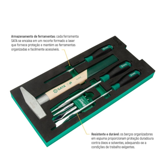 Berço EVA com Jogo de Ferramentas de Impacto com 9 Peças ST09923G SATA-92c72564-4792-4243-a0f0-35fa207a71e0