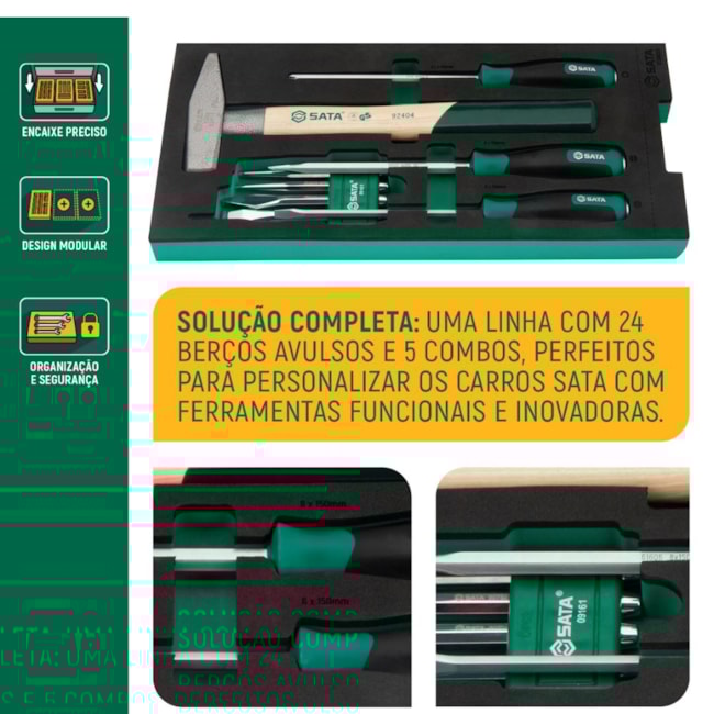 Berço EVA com Jogo de Ferramentas de Impacto com 9 Peças ST09923G SATA-c782a5db-b451-4757-be3f-65b3e48b97a7