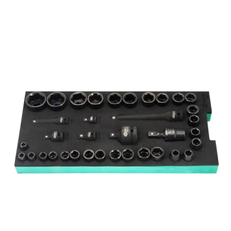 Berço EVA com Jogo de Soquete Sextavado de Impacto 1/2