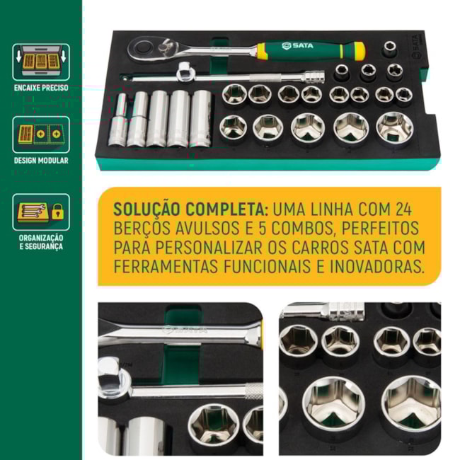 Berço EVA com Jogo de Soquetes Sextavado 1/2