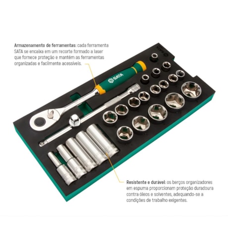 Berço EVA com Jogo de Soquetes Sextavado 1/2