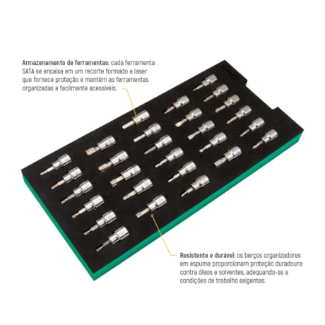 Berço EVA com Jogo de Soquetes Sextavado 3/8