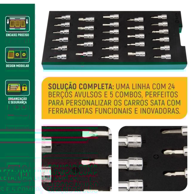 Berço EVA com Jogo de Soquetes Sextavado 3/8