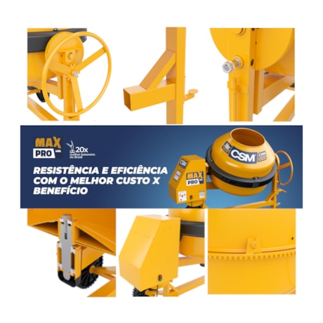 Betoneira 400 Litros 220V 2CV Motor Monofásico Chave e Painel Caixa de Aço PROFISSIONAL MAX CSM-e687dca4-e6f7-4afc-942a-a5cbccd4b577