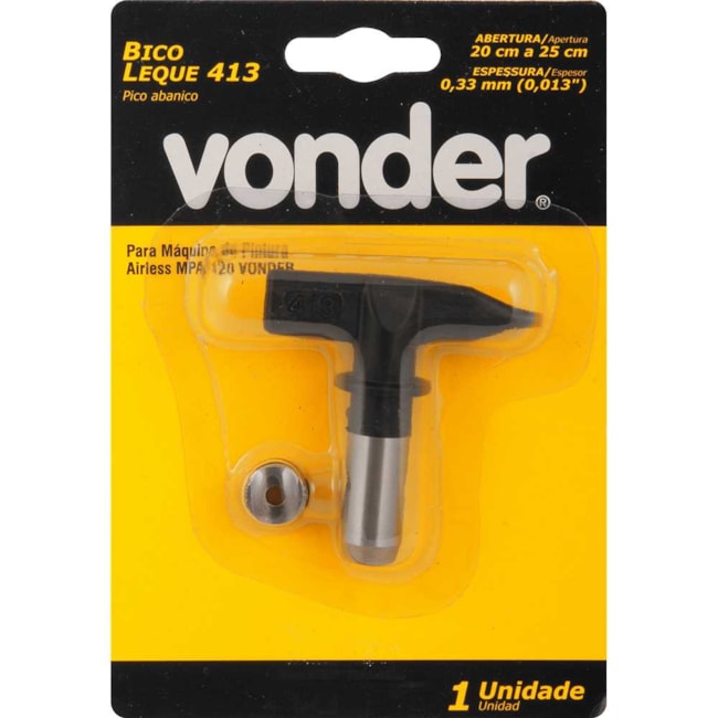 Bico Leque 413 com Abertura 20 a 25cm 0.33mm para Máquina de Pintura Airless 6220111413 VONDER-60c24d05-e124-4125-a452-2efa6953de64