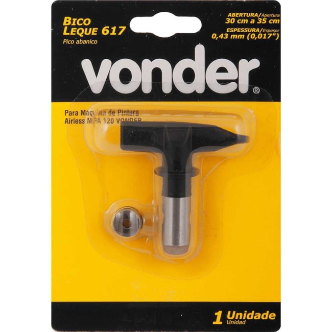 Bico Leque 617 com Abertura 30 a 35cm 0.43mm para Máquina de Pintura Airless 6220111617 VONDER-49ef5ef6-a450-46e7-a374-d1b3bd213a26