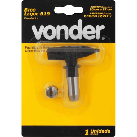 Bico Leque 619 com Abertura 30 a 35cm 0.48mm para Máquina de Pintura Airless 6220111619 VONDER-a4d489a5-7f4a-47a4-9989-782706fa0b13