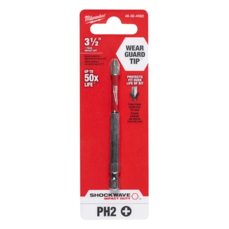 Bit Phillips de Impacto PH2 x 89 mm Forma E 48-32-4562 MILWAUKEE