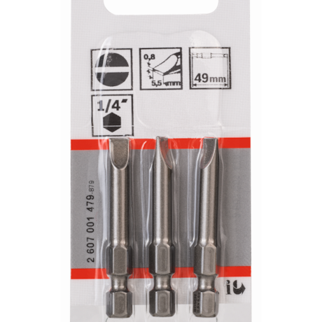 Bits Fenda 5,5mm X 49mm Encaixe 1/4