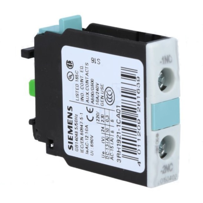 Bloco Contato Auxiliar Contator 1NF 3RH19211CA01 SIEMENS-9b692ae4-b88d-4c35-9a4f-30cb4847c4c1