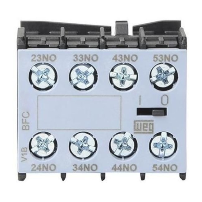 Bloco de Contato Auxiliar Frontal Parafuso 4NA Parafuso BFCA-40 WEG-55795438-23a8-402c-8ee8-30c28f7a6961