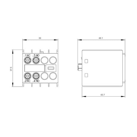 Bloco de Contato Auxiliar Parafuso 1NA+1NF 3RH29111HA11 SIEMENS-e89e8a39-df29-4346-9155-abba68752902