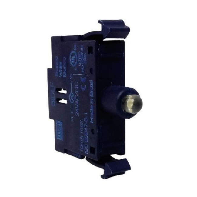 Bloco de Contato Sinalização Led 220V CA Incolor CSW-BIDLB-0D66 WEG-7263788d-fba8-4672-9f0a-2a6305551b3a