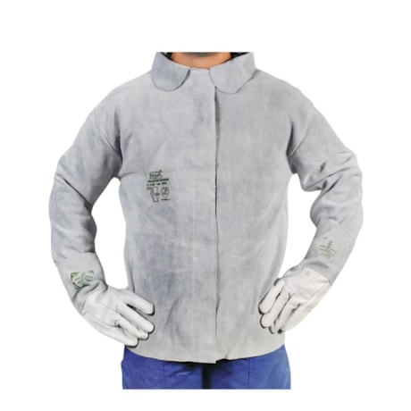 Blusão de Raspa com Fecho Velcro Gola Padre CA 13991 ZANEL-106adae2-1c76-4449-94cd-ef4829e9777a