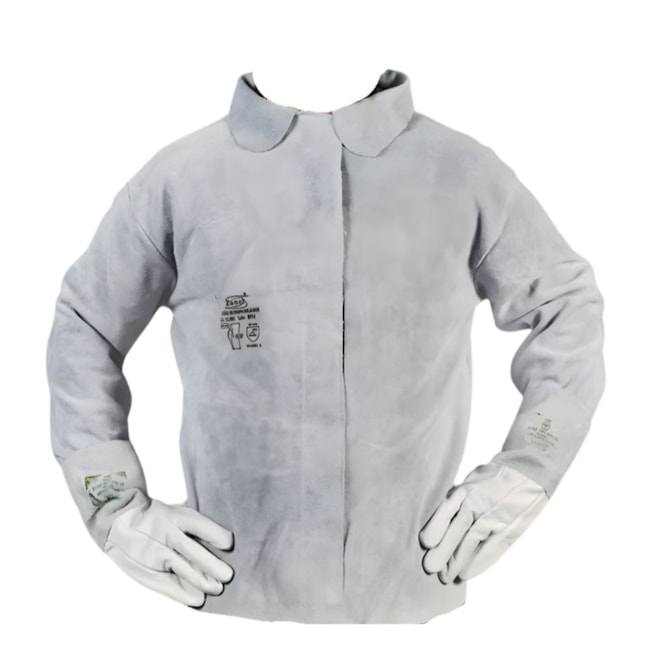 Blusão Raspa para Soldador com Fecho Velcro Gola Padre Tamanho G BR-TGV ZANEL-5622e703-ff2e-4ea1-91fe-a43eae8649ad