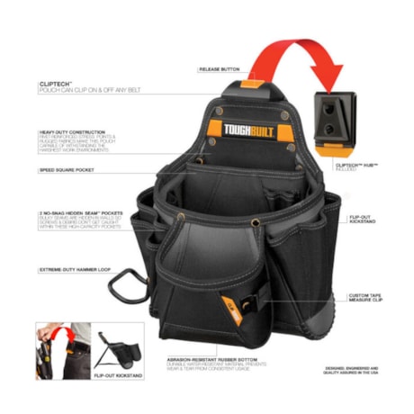 Bolsa Coldre para Ferramentas com Cliptech para Instalador em Geral TB-CT-01 TOUGHBUILT-8c1f8cef-3459-479c-b8e5-a044419adbb4